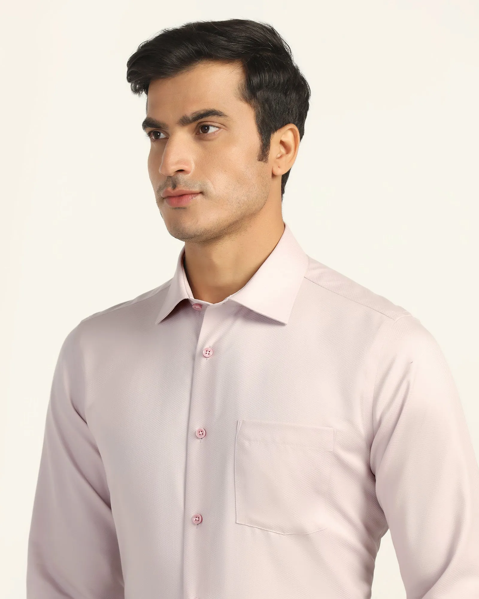 Non Iron Formal Pink Solid Shirt - P31 Water Repellent Finish Cooling Mesh Lining