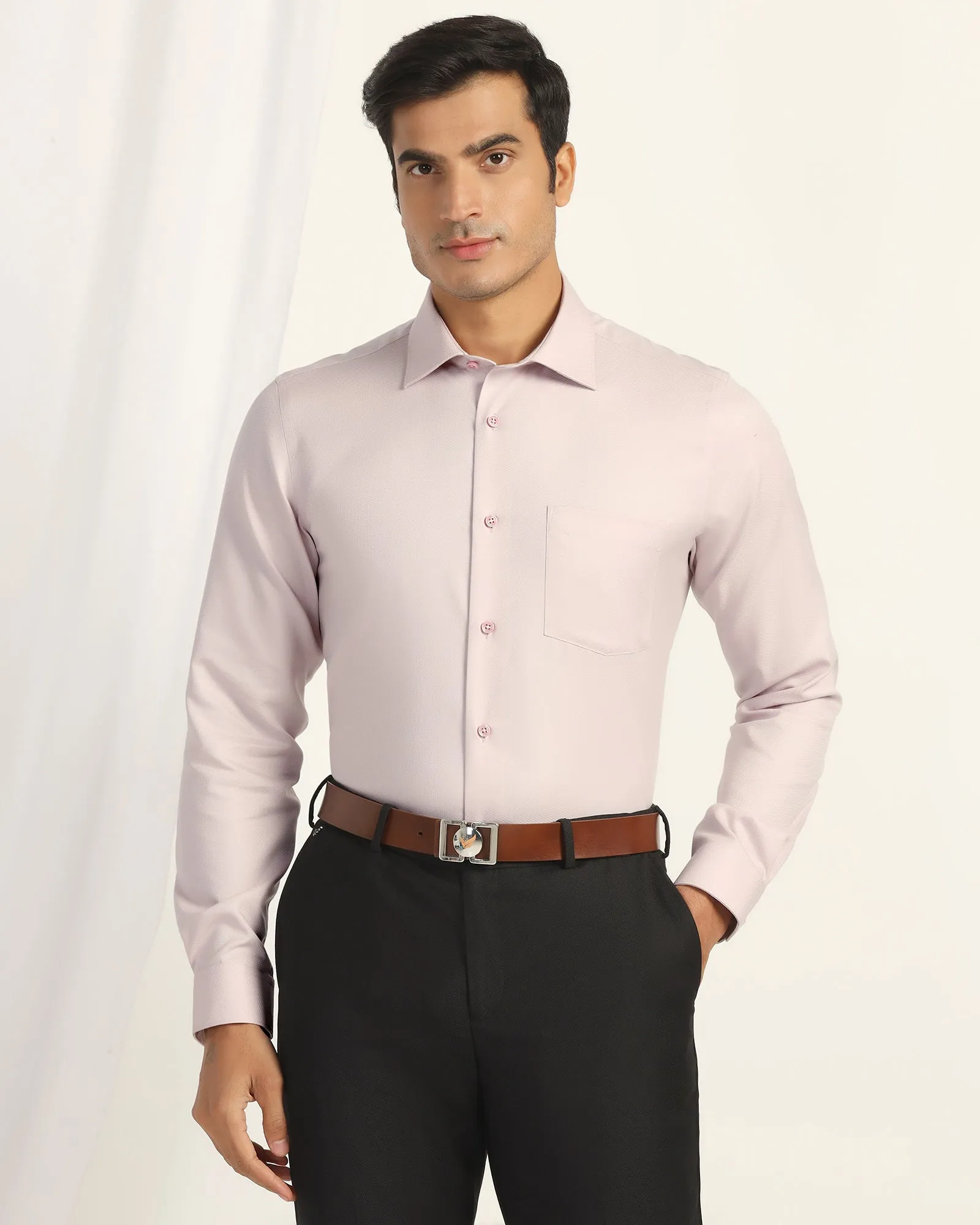 Non Iron Formal Pink Solid Shirt - P31 Wrinkle-Free