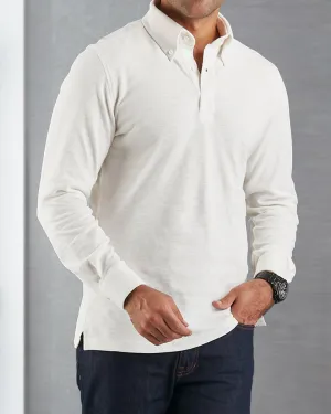 Ivory White Polo T-Shirt Simple Style Business Lunch