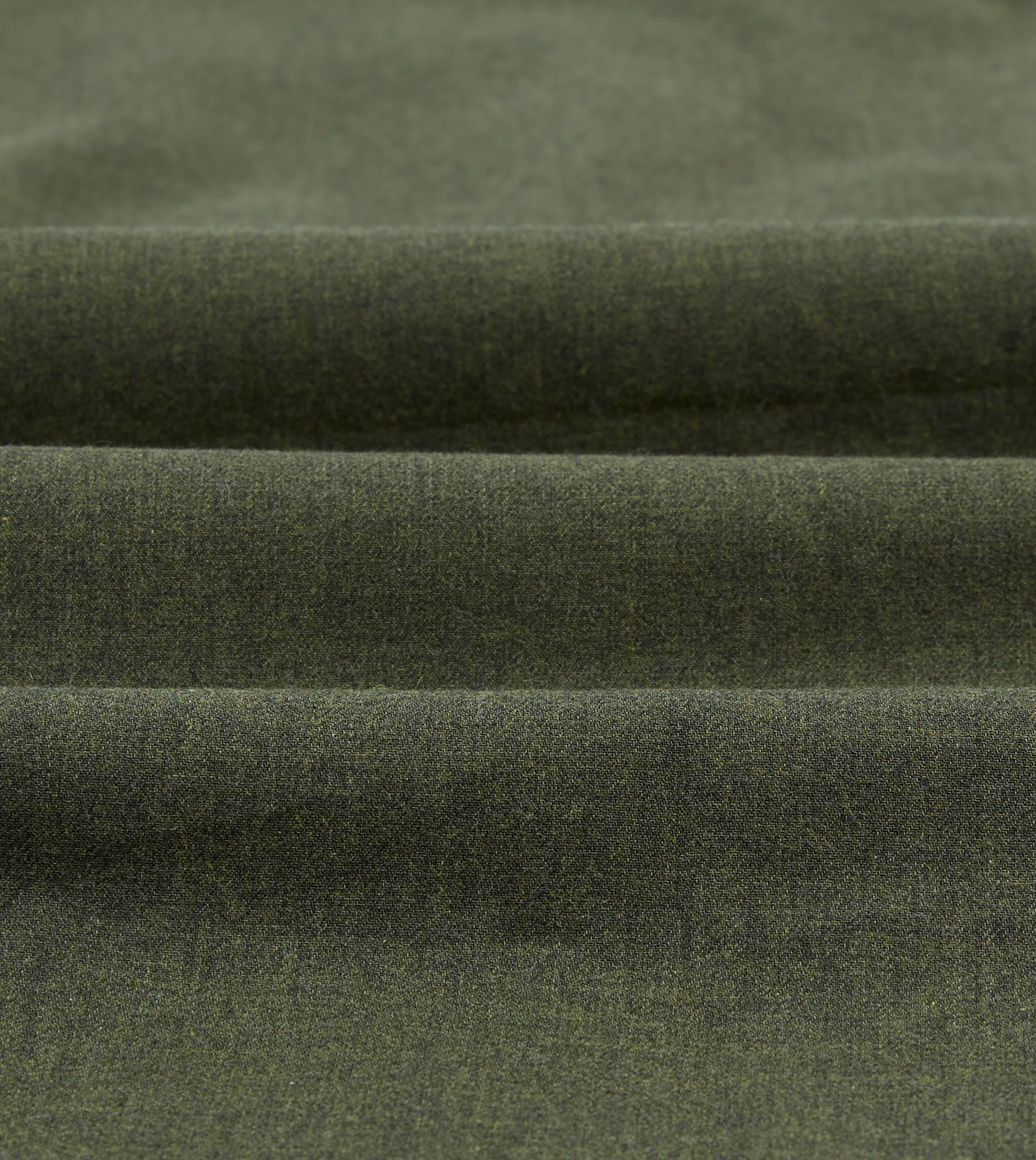 Comfort-First Khaki Green Cotton Flannel Two-Pocket Work Shirt