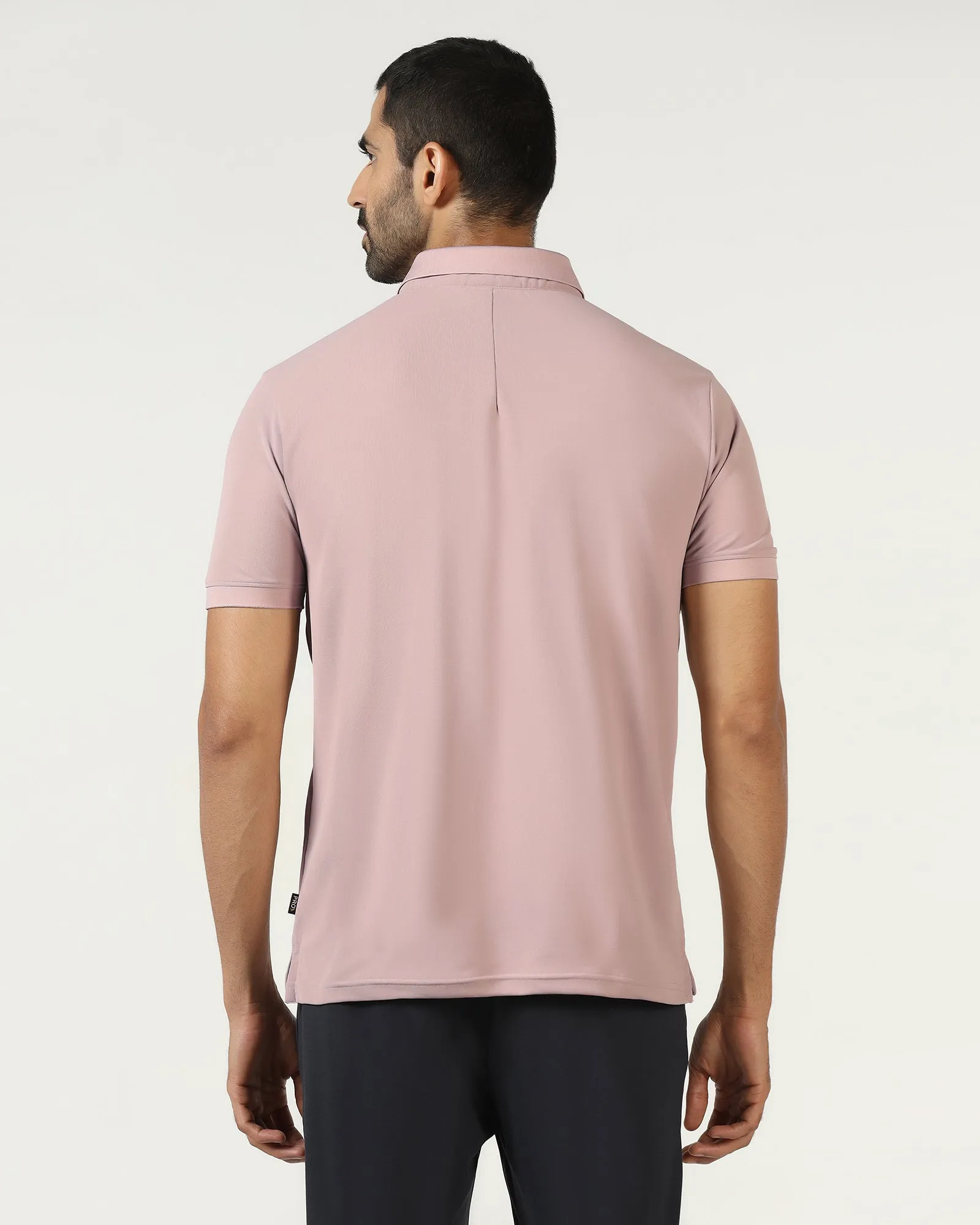 Dusty Pink TechPro Printed Polo - Luna Elegant Layer