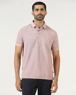 Summer Office Business Travel Dusty Pink TechPro Printed Polo - Luna
