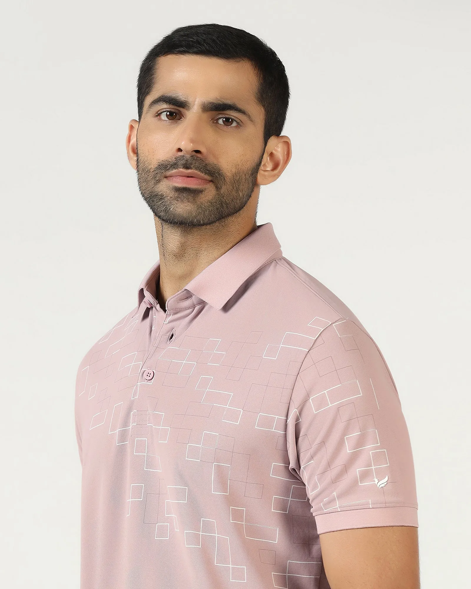 Dusty Pink TechPro Printed Polo - Luna Professional Layers