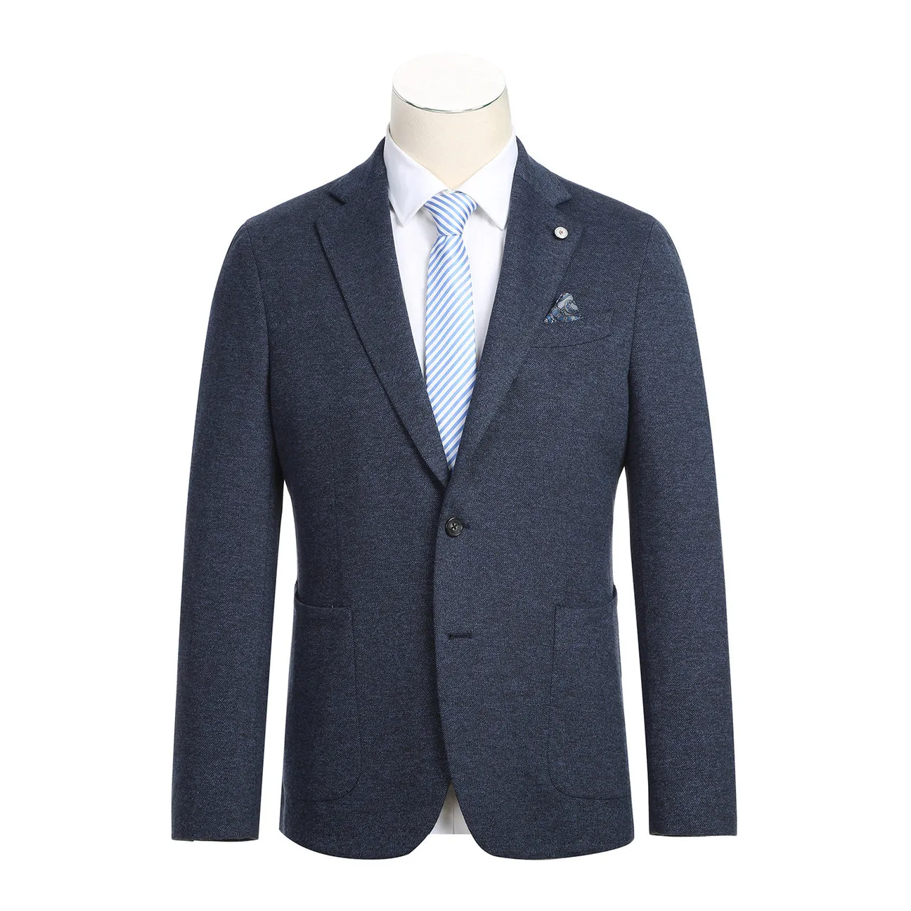 Pellagio Men's Half Canvas Navy Blazer PF23-7 Cozy Street Style