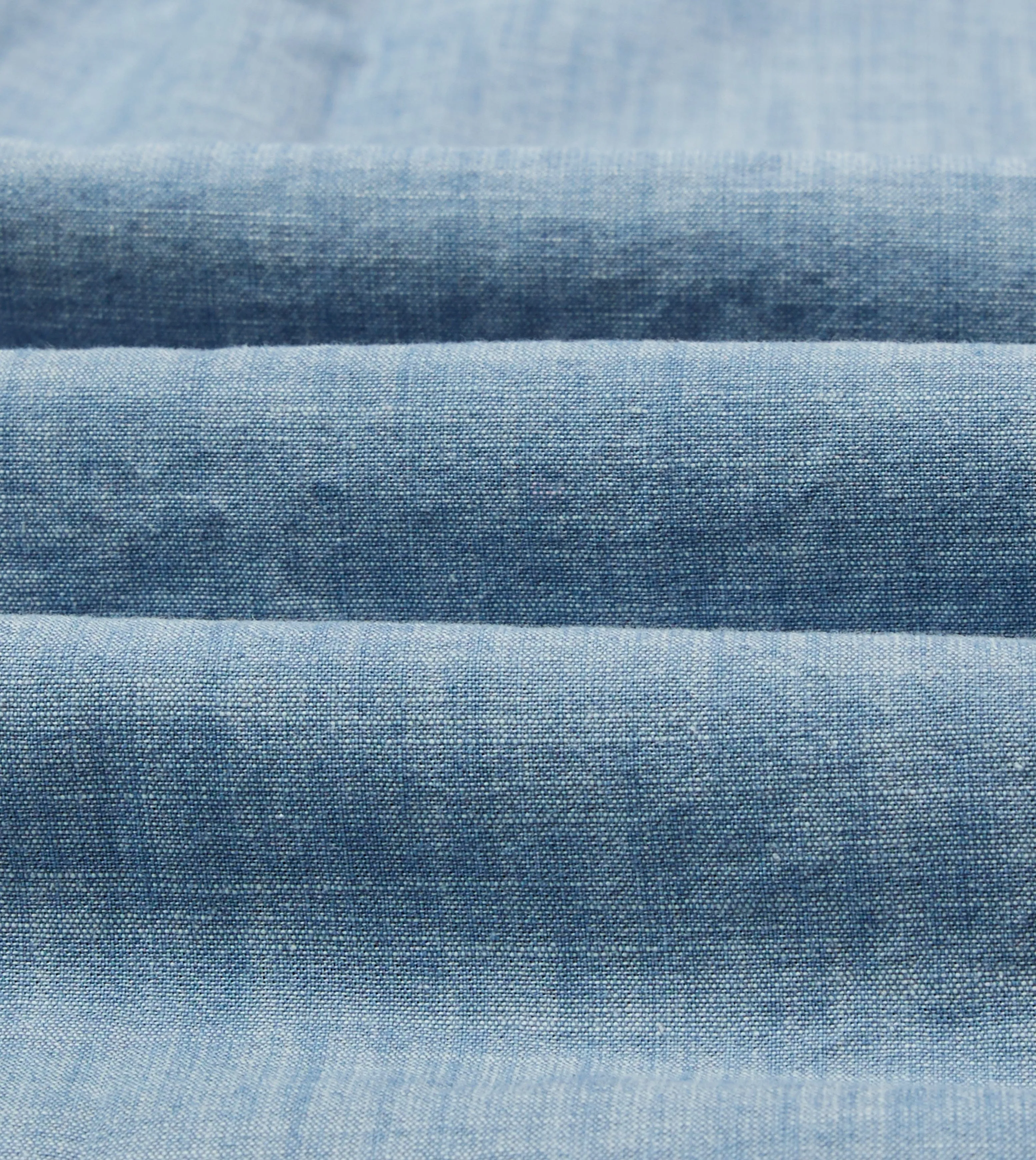 Chambray Cotton Mandarin Collar Shirt Water Repellent Finish Resort Wear