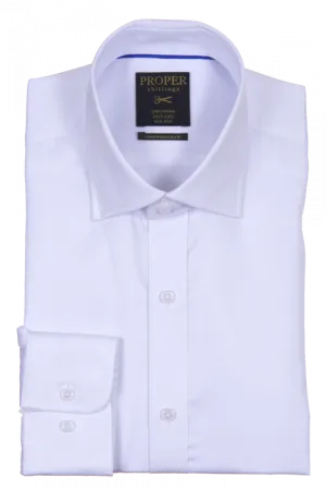 Snag Resistant Fabric PROPER SHIRTINGS WHITE CONTEMPORARY FIT REGULAR CUFF N720ET0R-WHT