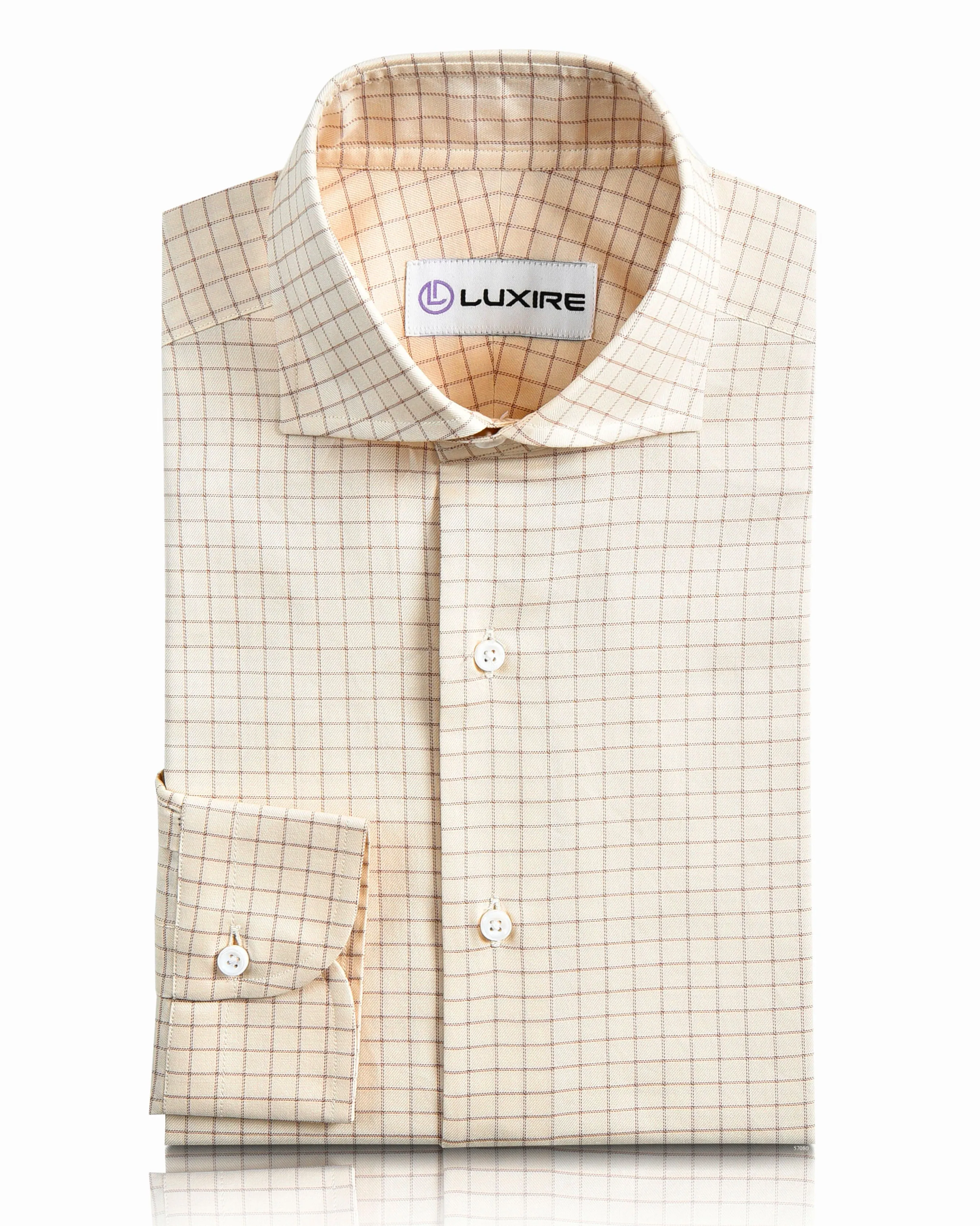 Traditional Cream Tan Graph Checks Shirt elegant design