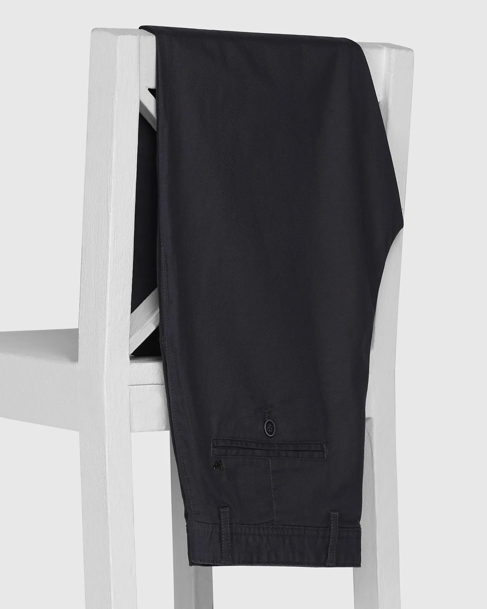 Reinforced Knees Straight B-90 Casual Charcoal Textured Khakis - Cratis