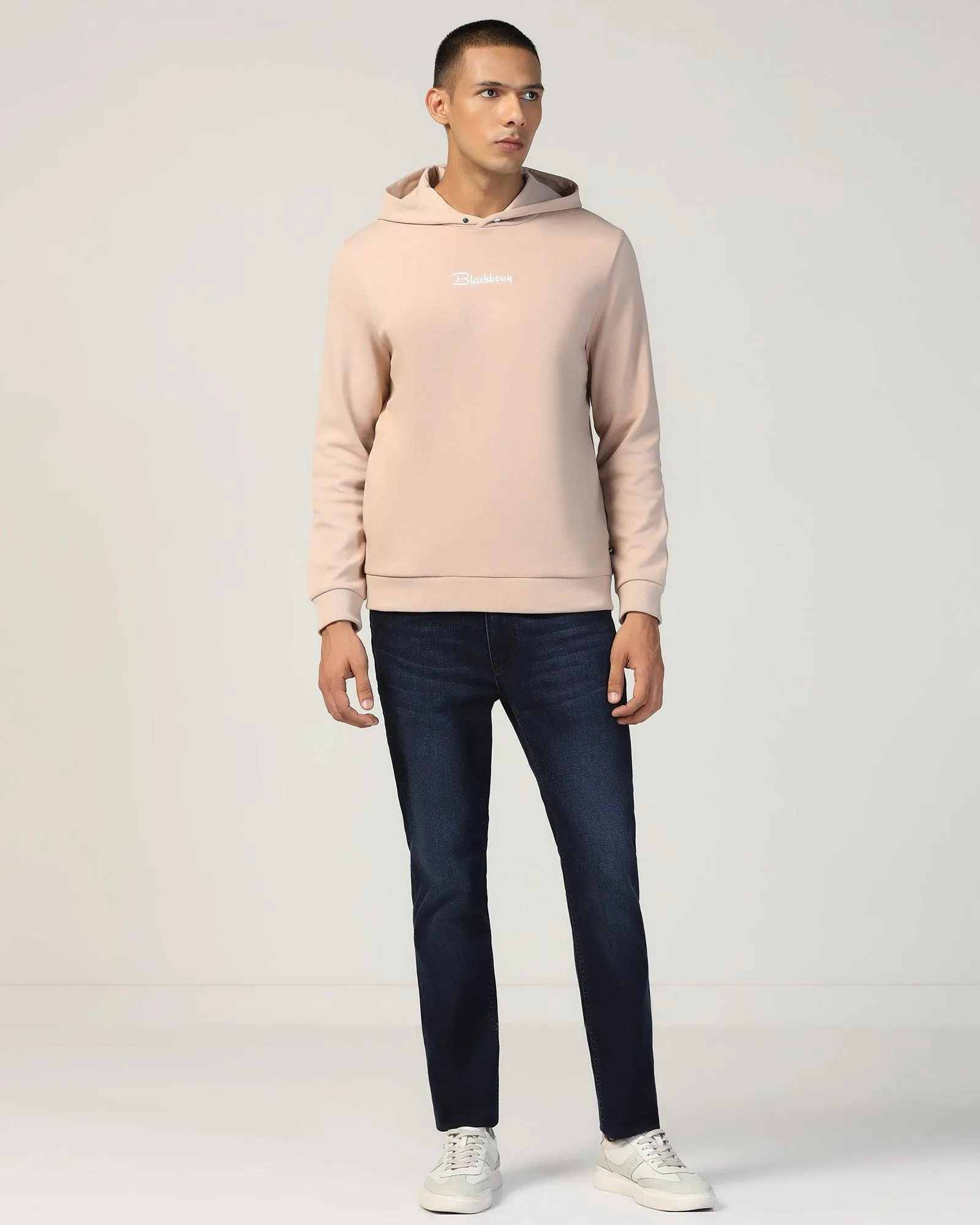Hoodie Beige Solid Sweatshirt - Snape Weekend Look