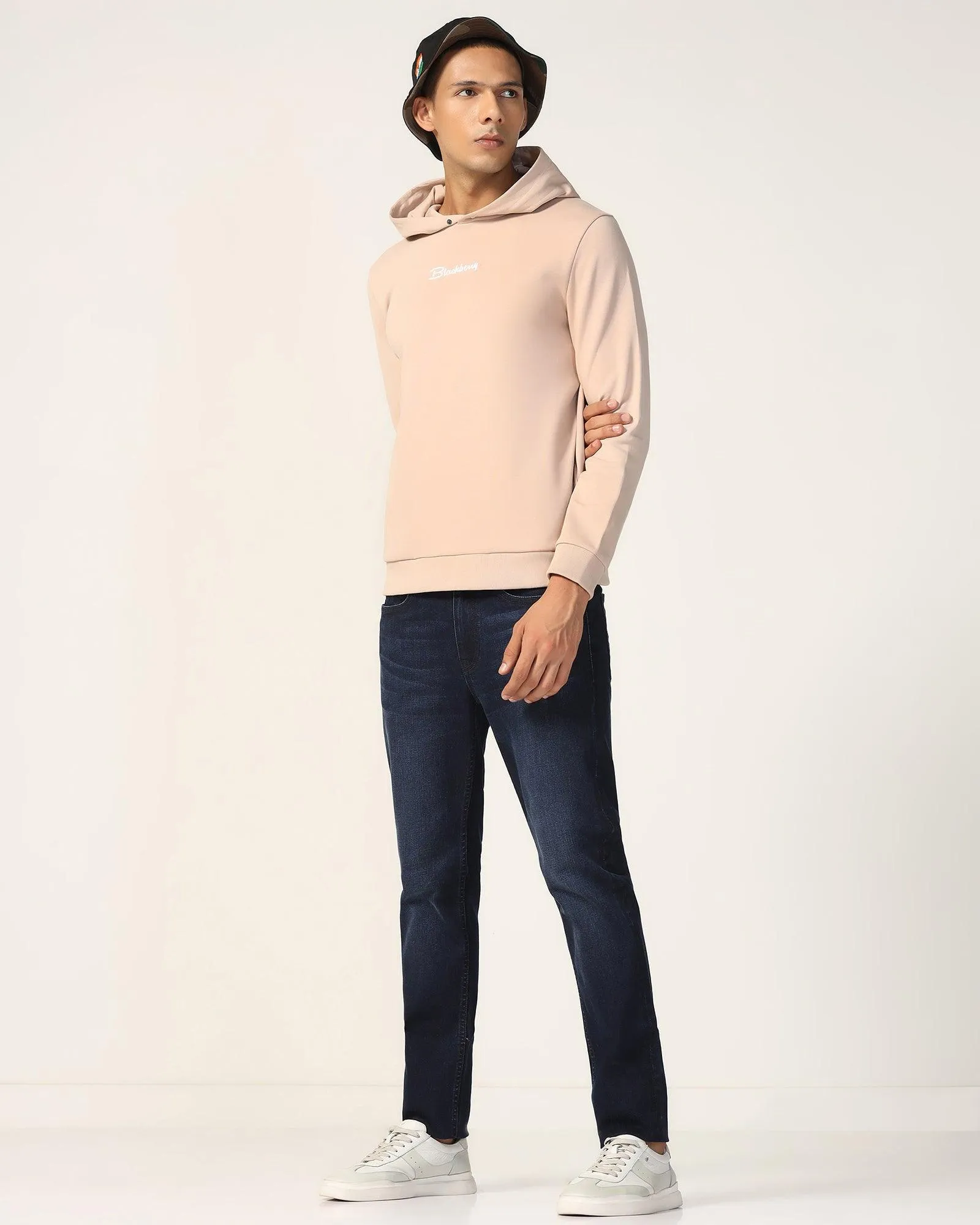 Hoodie Beige Solid Sweatshirt - Snape SweatAbsorbingTexture