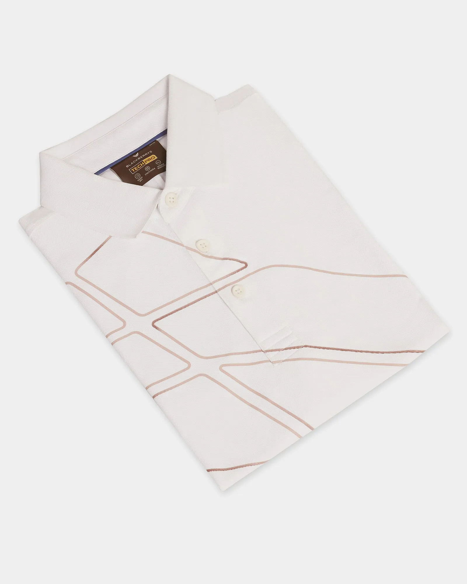Timeless Comfort TechPro Polo White Printed T-Shirt - Slash