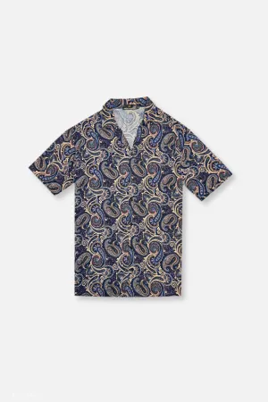 Dargan Tropical Revere Collar Shirt ReflectiveTrimDetails