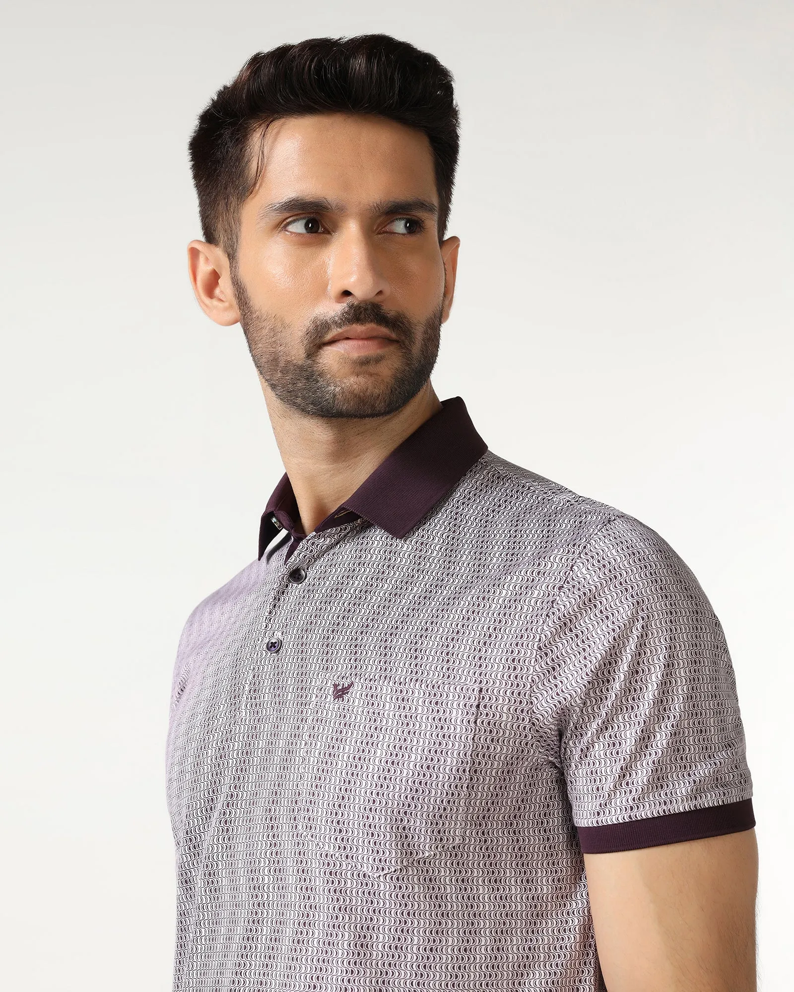 UV-Resistant Dark Purple Printed Polo - Zap