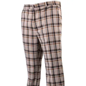 Relaxed Wearable Plaid Khaki Brown White Pants