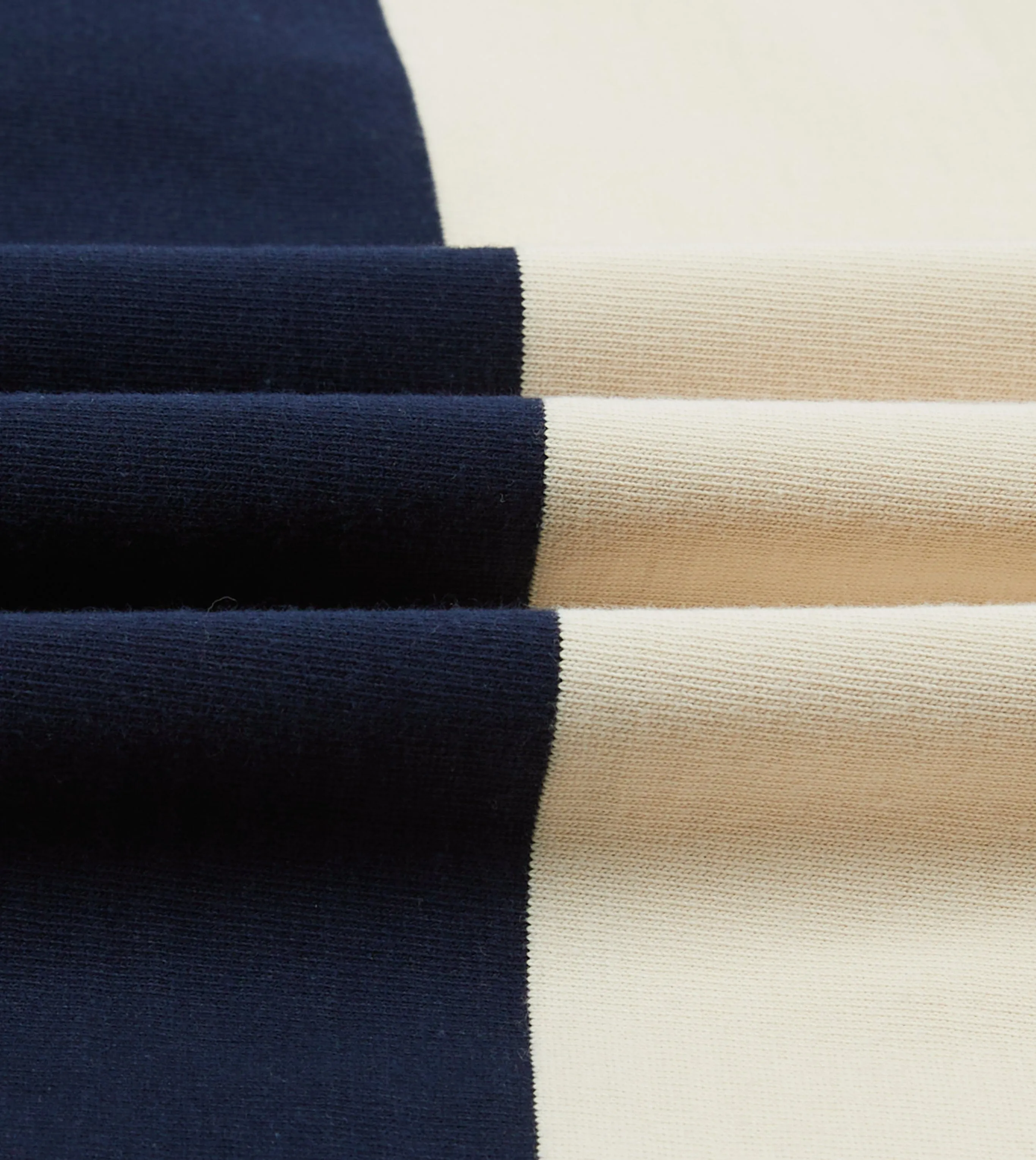 Street Fashion Navy, Red and Ecru Vertical Block Stripe Cotton Rugby Shirt