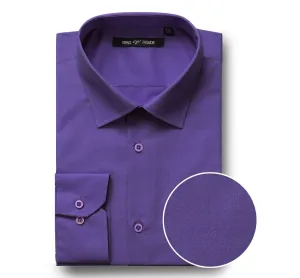 VERNO Lilac Classic/Regular Fit Long Sleeve Spread Collar Dress Shirt TC640 Edgy Fashion