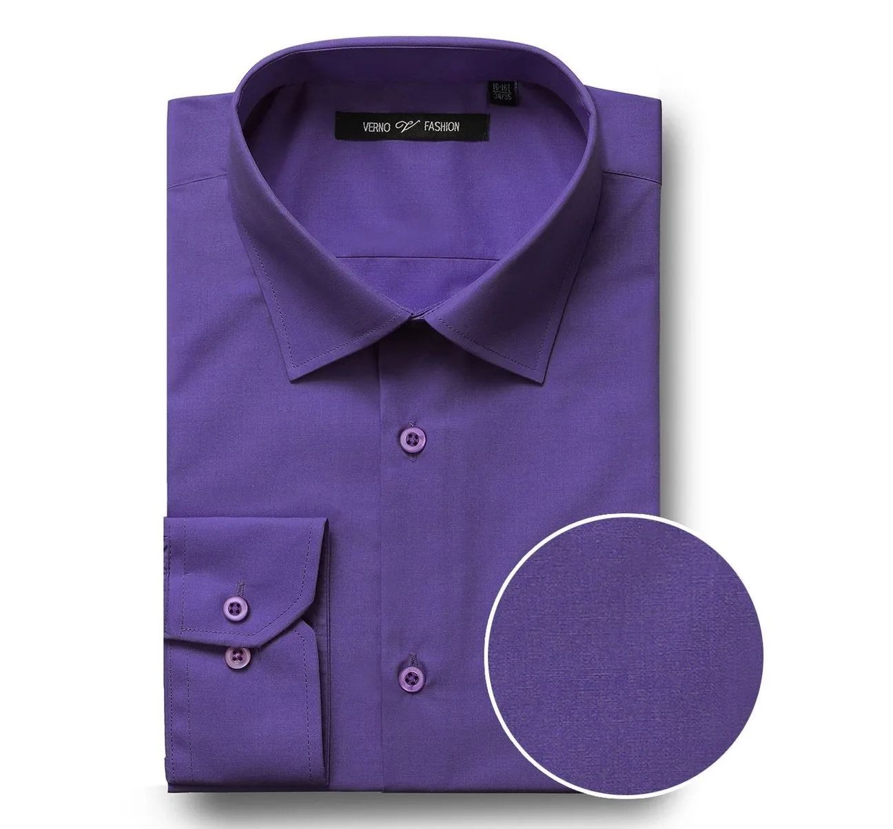 VERNO Lilac Classic/Regular Fit Long Sleeve Spread Collar Dress Shirt TC640 Edgy Fashion