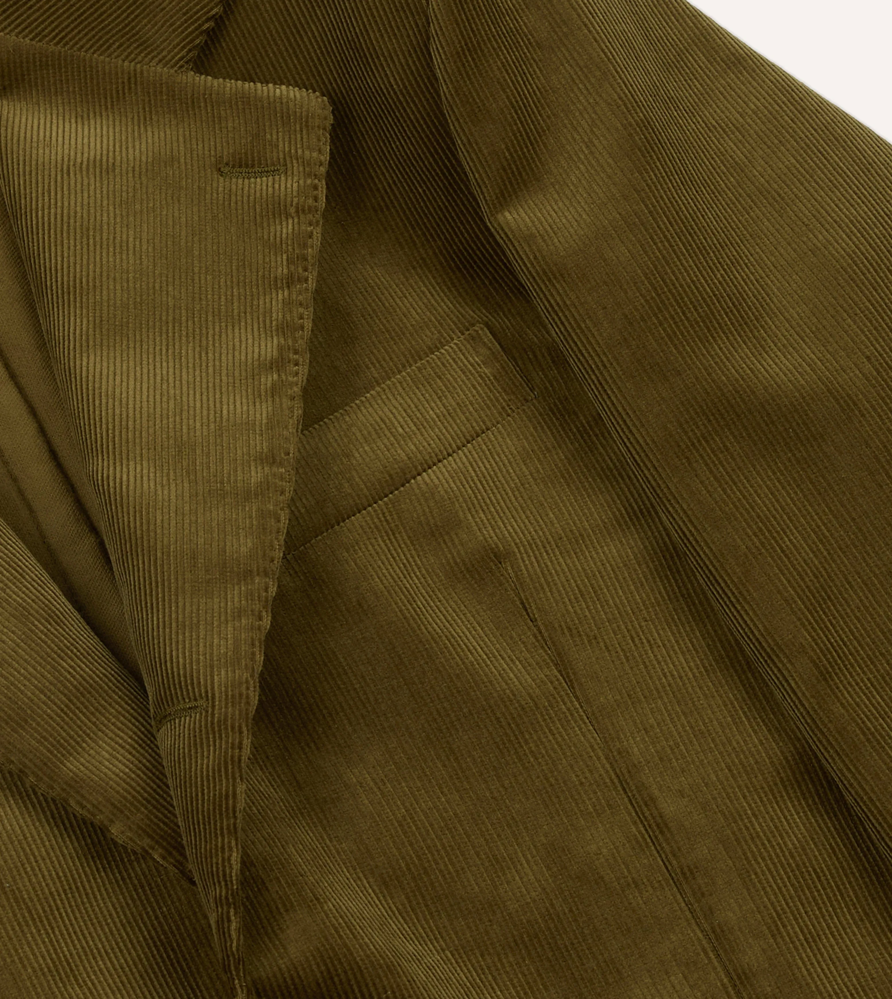 All Day Comfort Olive Green Mid-Wale Cotton Corduroy Tailored?Jacket