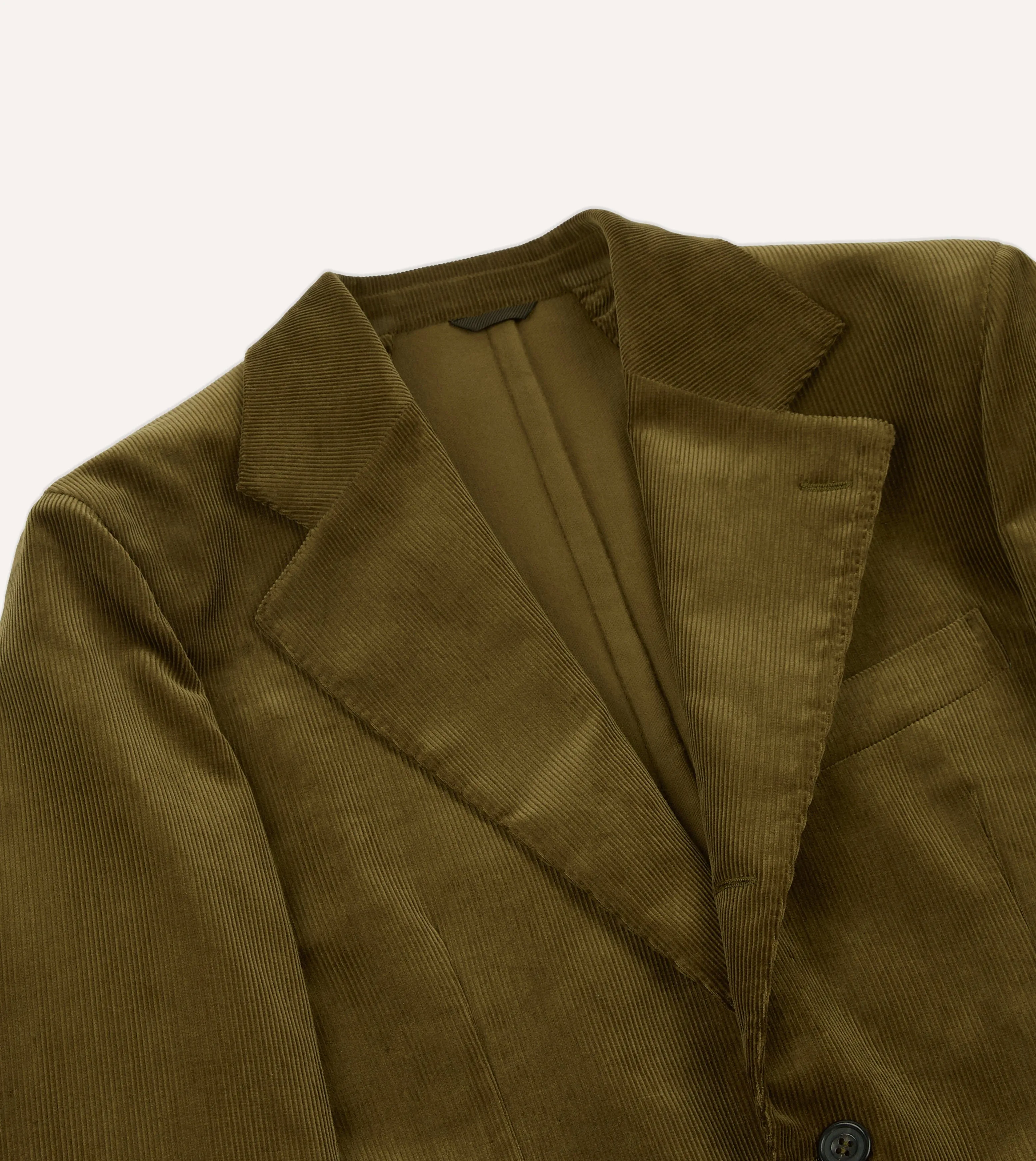 Thermal Retention Layer Olive Green Mid-Wale Cotton Corduroy Tailored?Jacket