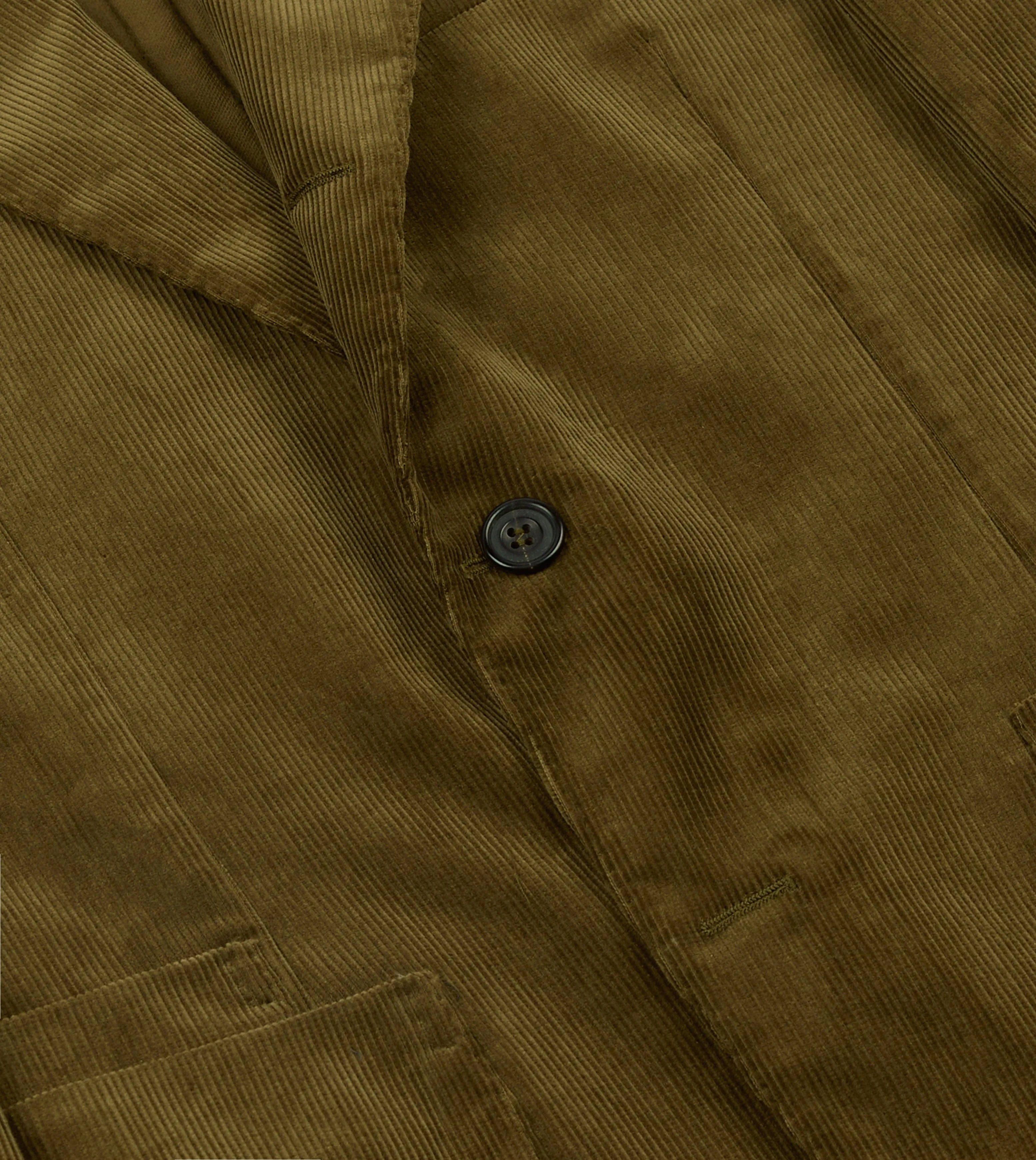 Olive Green Mid-Wale Cotton Corduroy Tailored?Jacket Moisture Managing Liner Urban Explorer Look