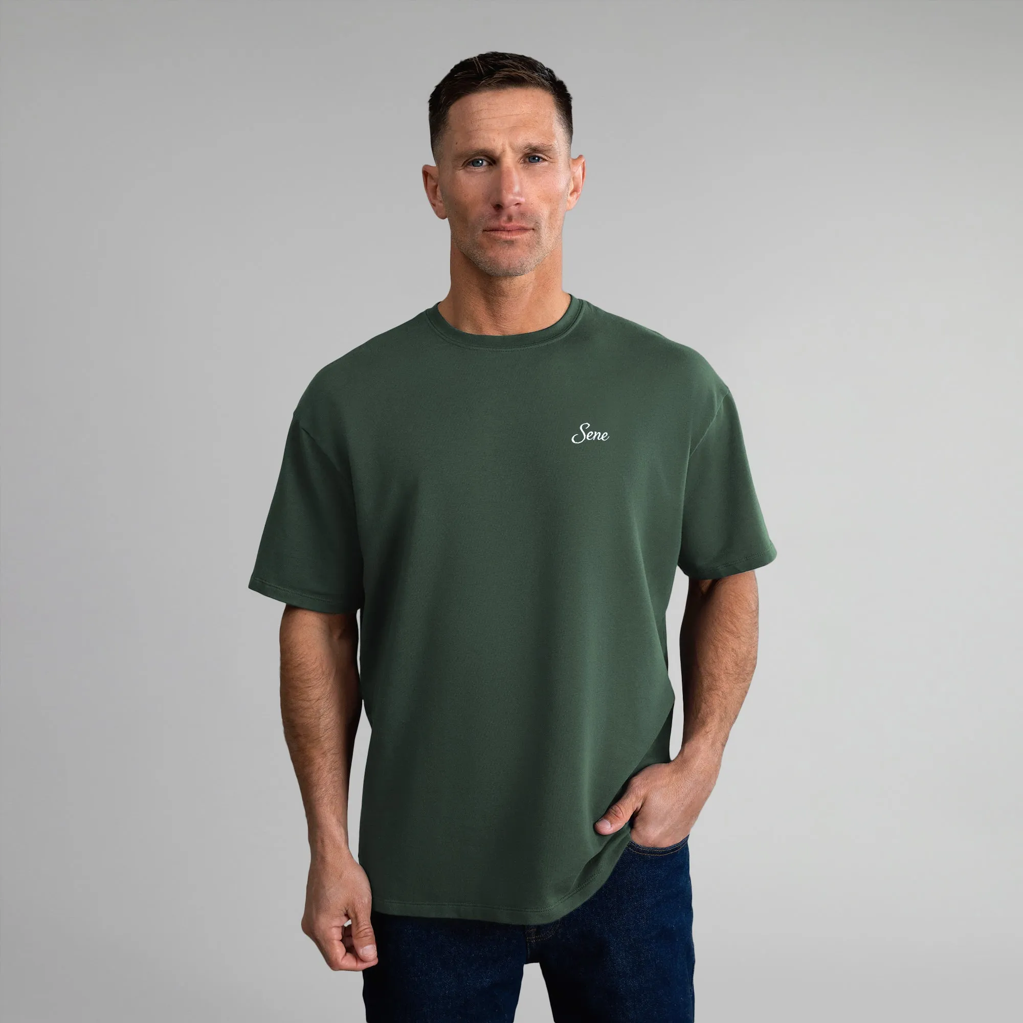 Comfy Layer Wear Soft Finish Cumulus Drop Script T-Shirt