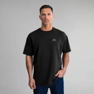 Embroidered Details Cumulus Drop Script T-Shirt