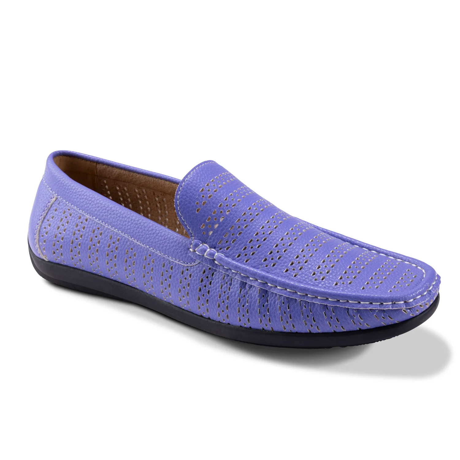 foldable Season Free Montique Men's Lavender Perforated Driving Shoes S22