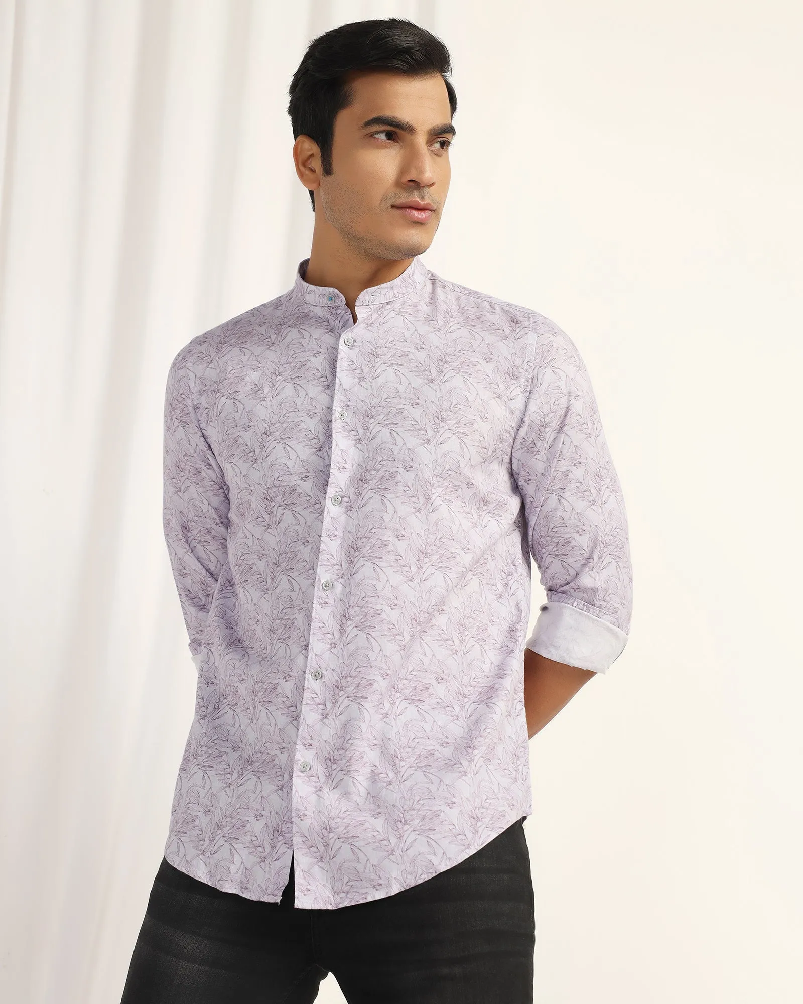 Casual Grey Printed Shirt - Tanli Versatile Styling