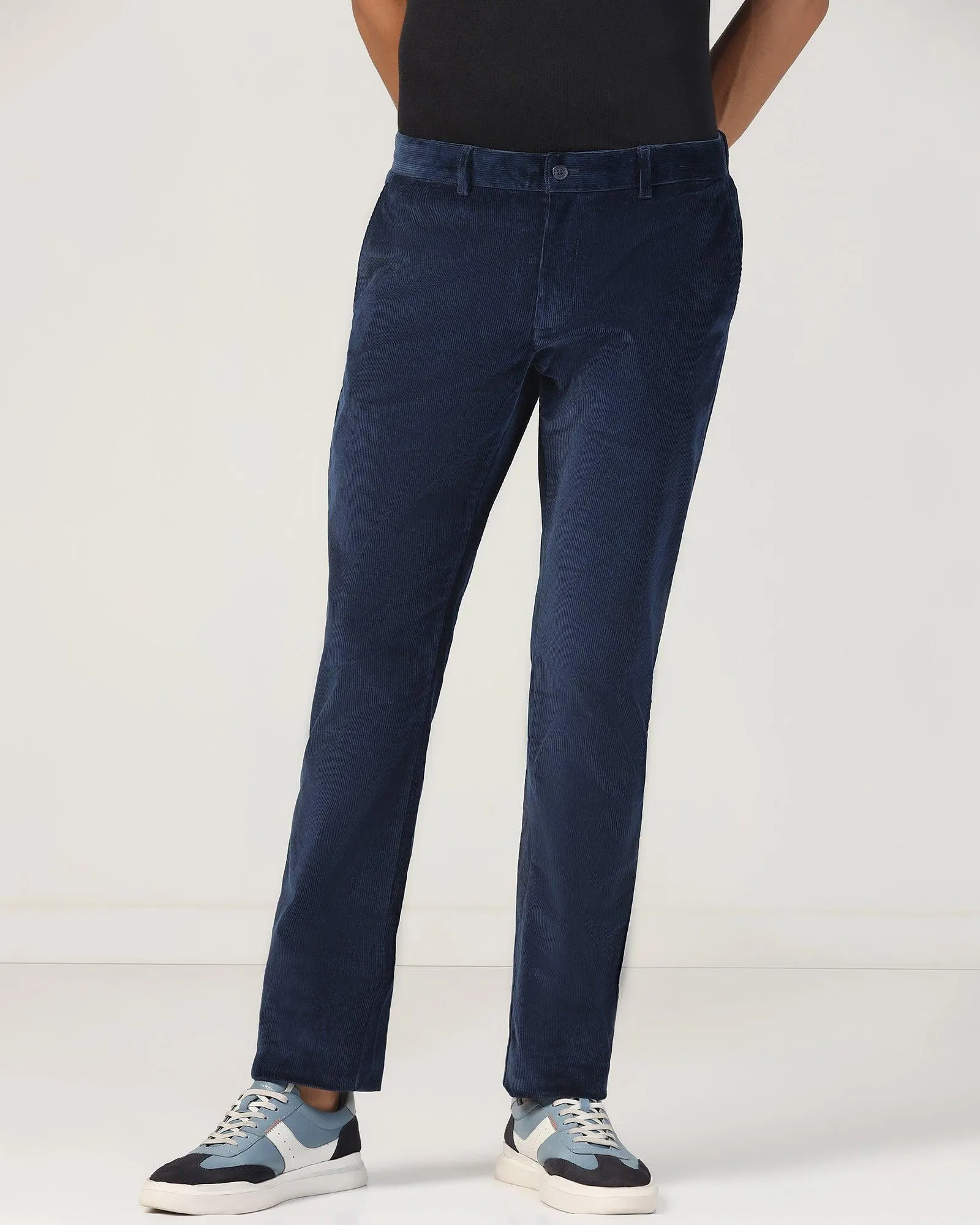 Comfy Material Slim Comfort B-95 Casual Teal Solid Khakis - Magna