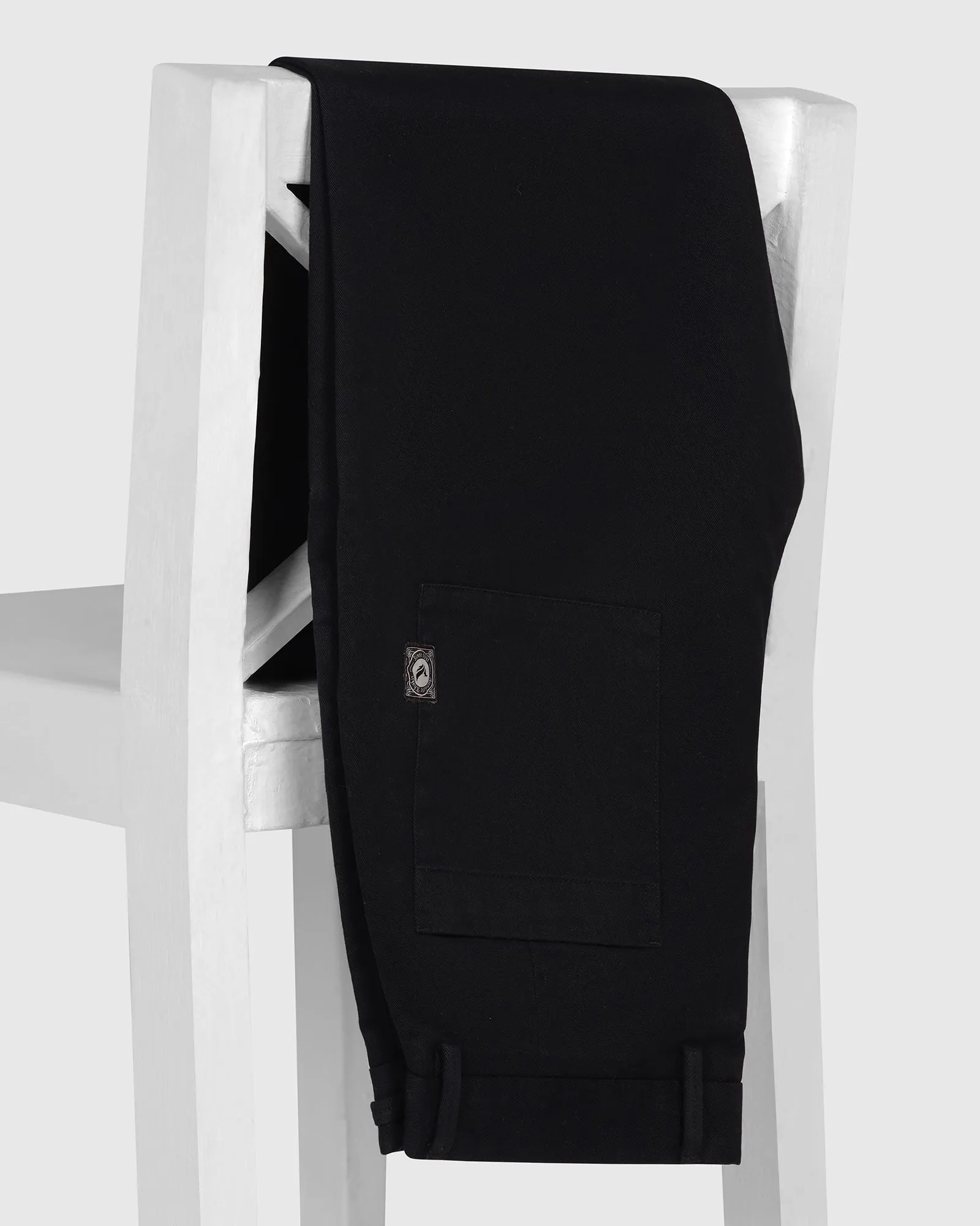 Sneaker Fit Casual Black Solid Khakis - Hudson Minimalist Design