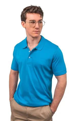 CLEOCOTTON LIGHT BLUE POLO SHIRT Simple Layer All-Purpose Wear