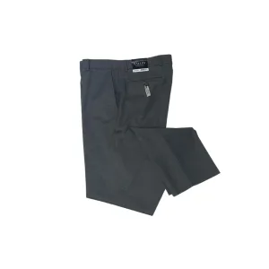 Ballin Modern Fit Super 120's Wool 4 Harness Serge Flat Front Pant in Mid Grey Structured Hemline HighWaistSupport