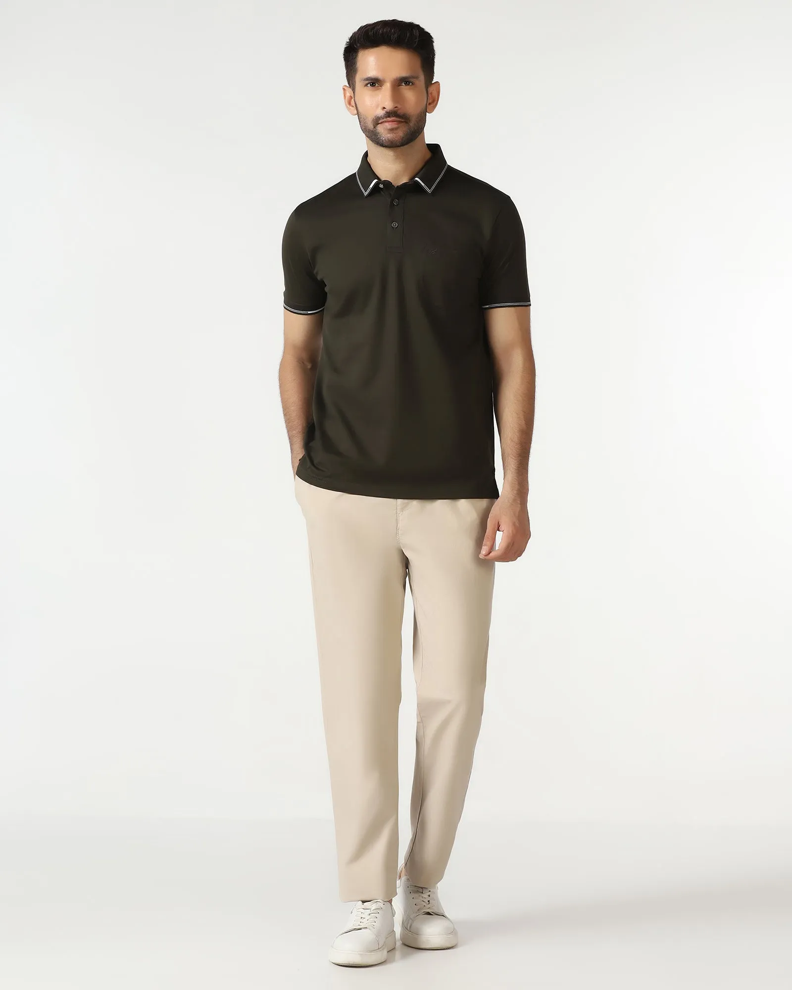 Mesh Comfort FlexFoamPadding Beige Solid Khakis - Taurus