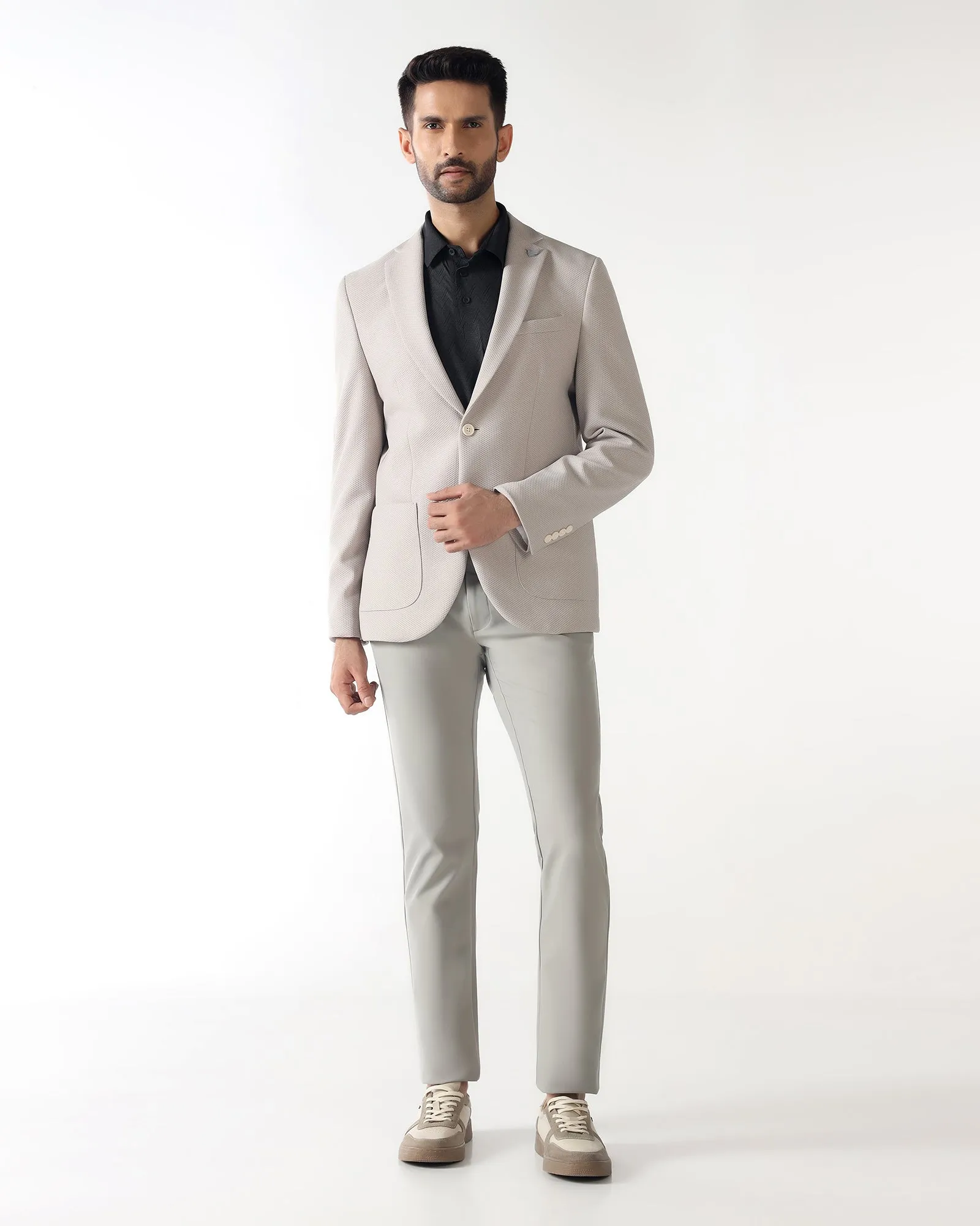 Heavy Duty Buckle Nylon Shell Construction Off White TechPro Textured Blazer - Bowmore