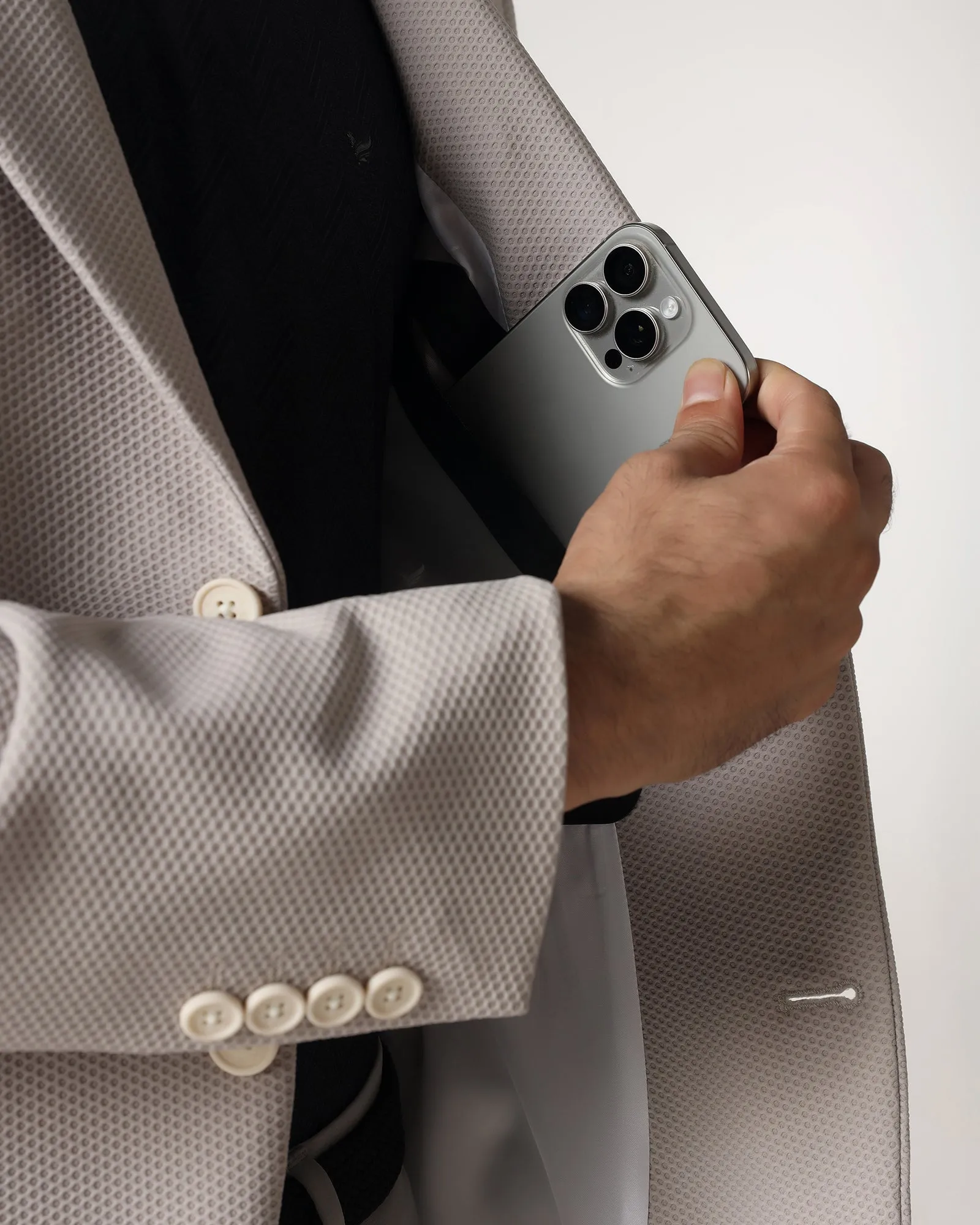 Down Filled Off White TechPro Textured Blazer - Bowmore