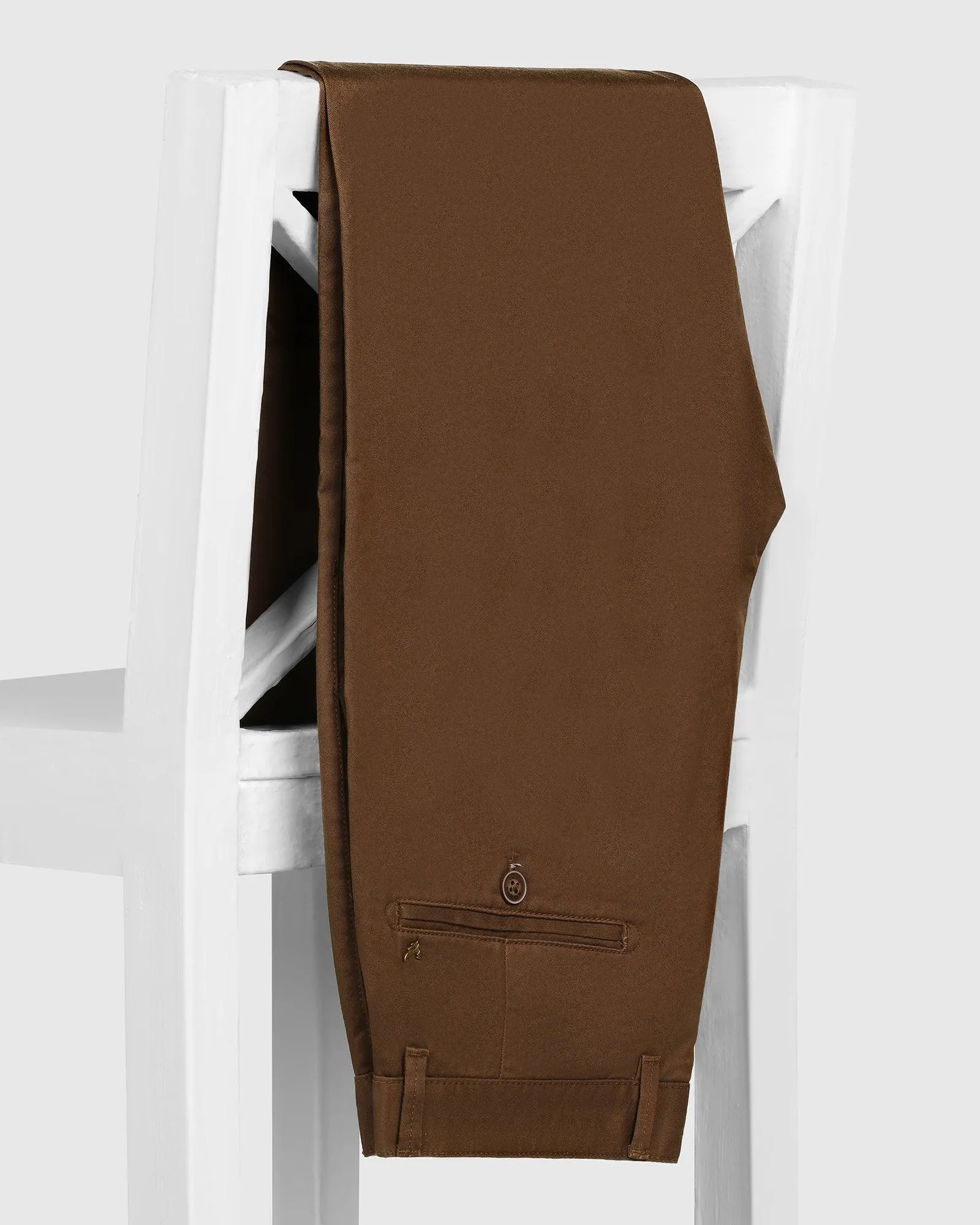 Slim Fit B-91 Casual Brown Solid Khakis - Marico Quick Wear