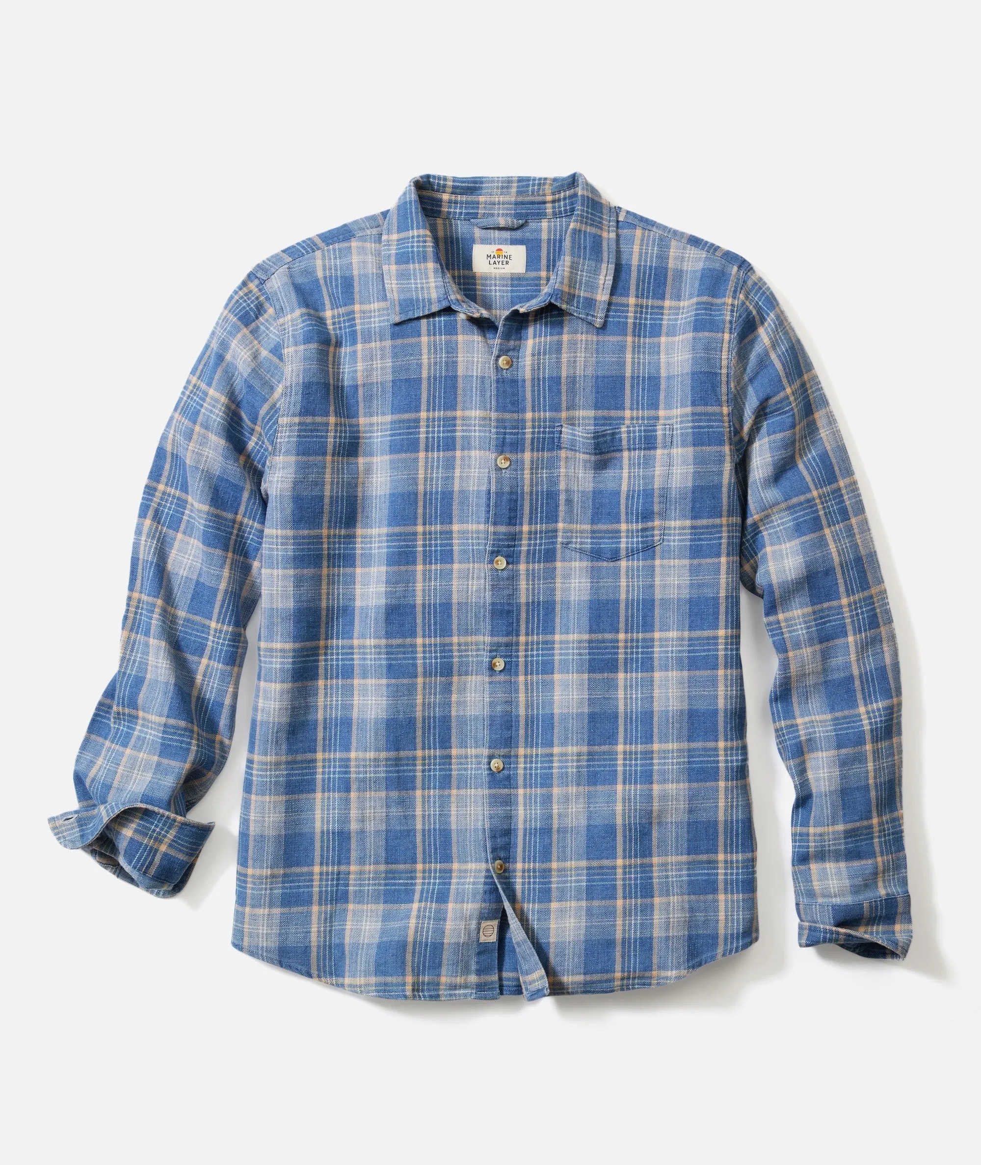 Stretch Selvage Shirt - Blue/Indigo Plaid Repair Fit LowProfile Design