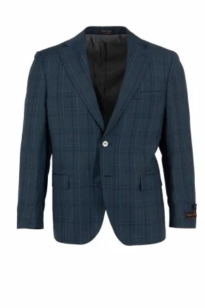 Everyday Layer Style Tiglio Luxe Blue Windowpane Dolcetto Modern Fit, Pure Wool Jacket TL3300