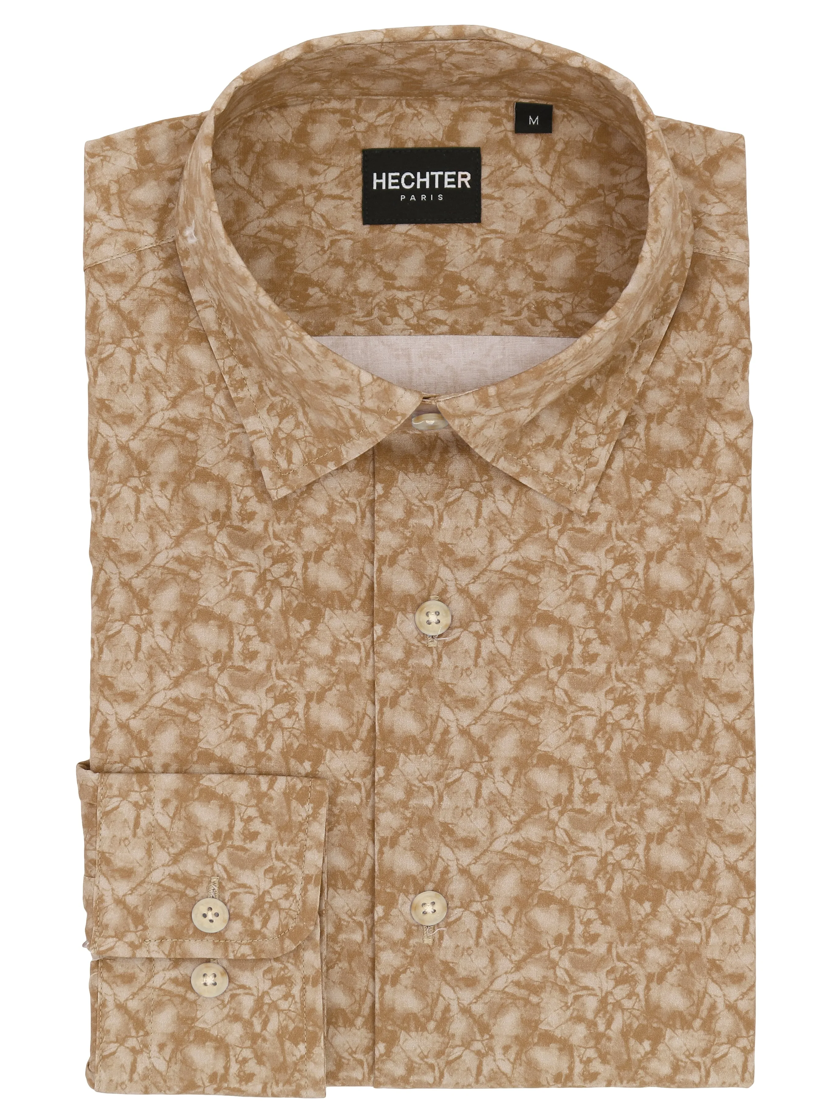 Casual Sophistication Liberty Casual Brown Leaf Print Shirt