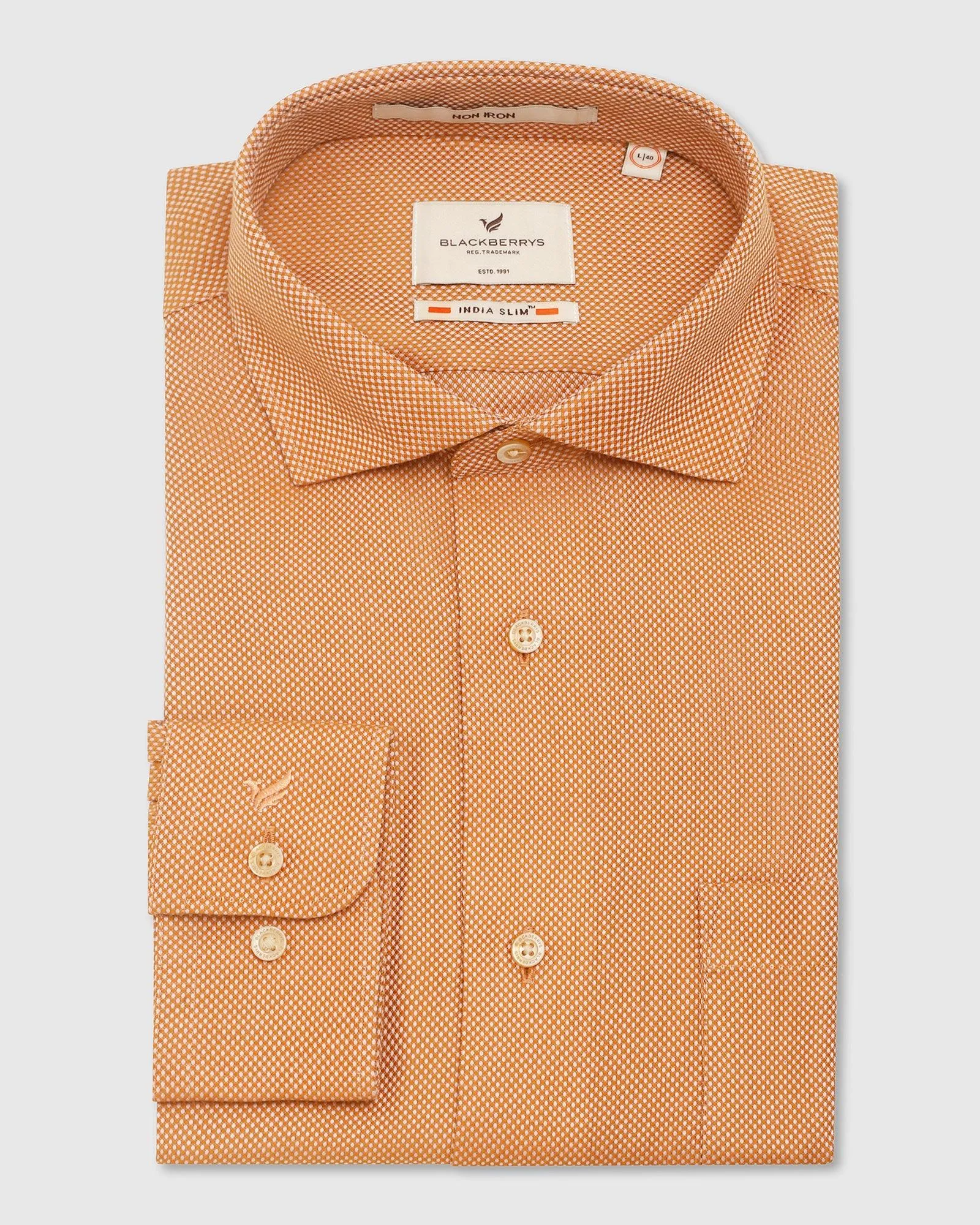 Wardrobe Must-Have Sustainable Choice Formal Yellow Textured Shirt - Quint