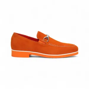 Beauty Walk Natural Fiber Lining Emilio Franco "Nino II" Orange Loafer