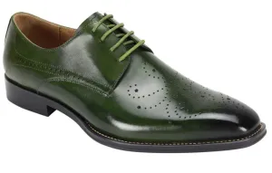 Knightly Knot Collection: Premium Green Leather Lace Dress Shoes Quick Flow