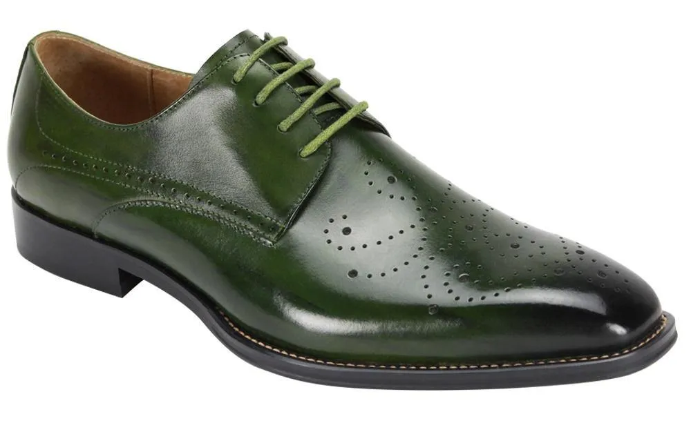 Knightly Knot Collection: Premium Green Leather Lace Dress Shoes Quick Flow