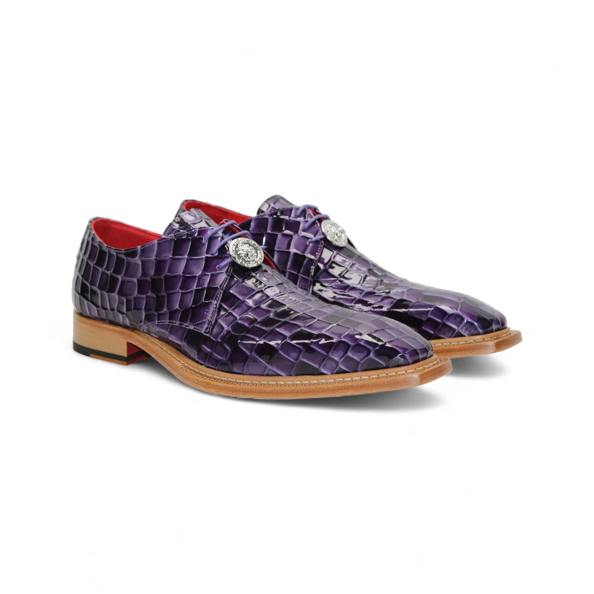 Emilio Franco Couture "Santo" Purple Combo Shoes Garden Walk