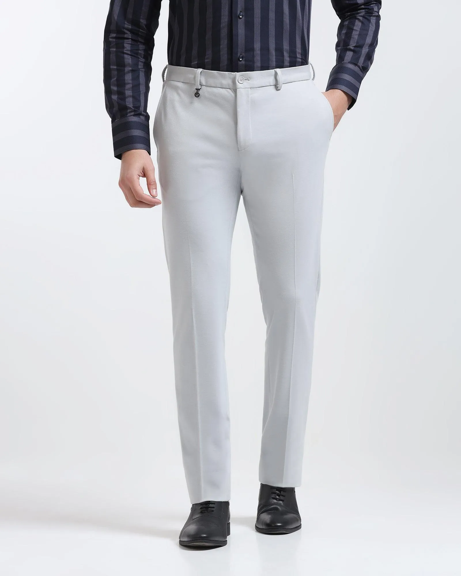 Sport Performance Design FadeResistant Slim Comfort B-95 Formal Light Grey Solid Trouser - Raider