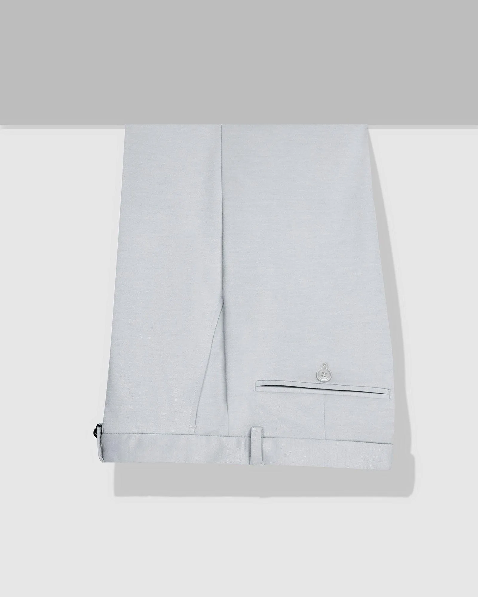 Essential Waist Slim Comfort B-95 Formal Light Grey Solid Trouser - Raider