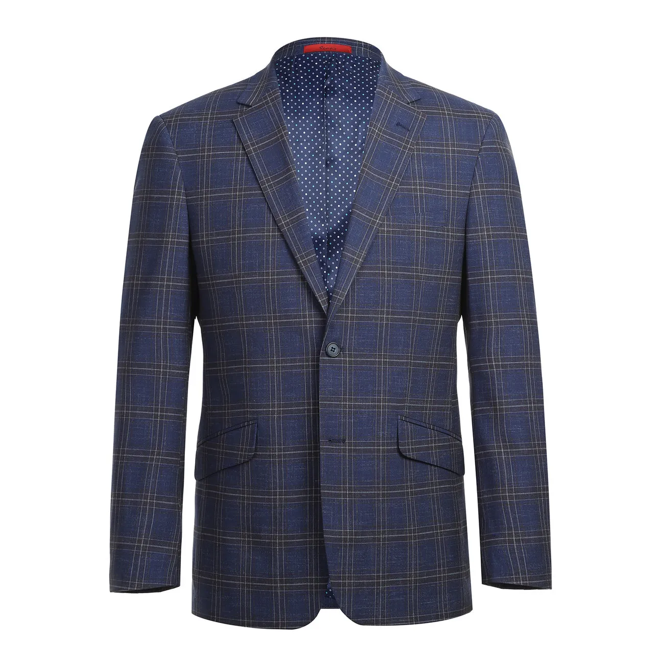 QuiltedPattern Seamless Design Alessandro Vitello by Renoir Slim Fit Blazer Blue 294-19
