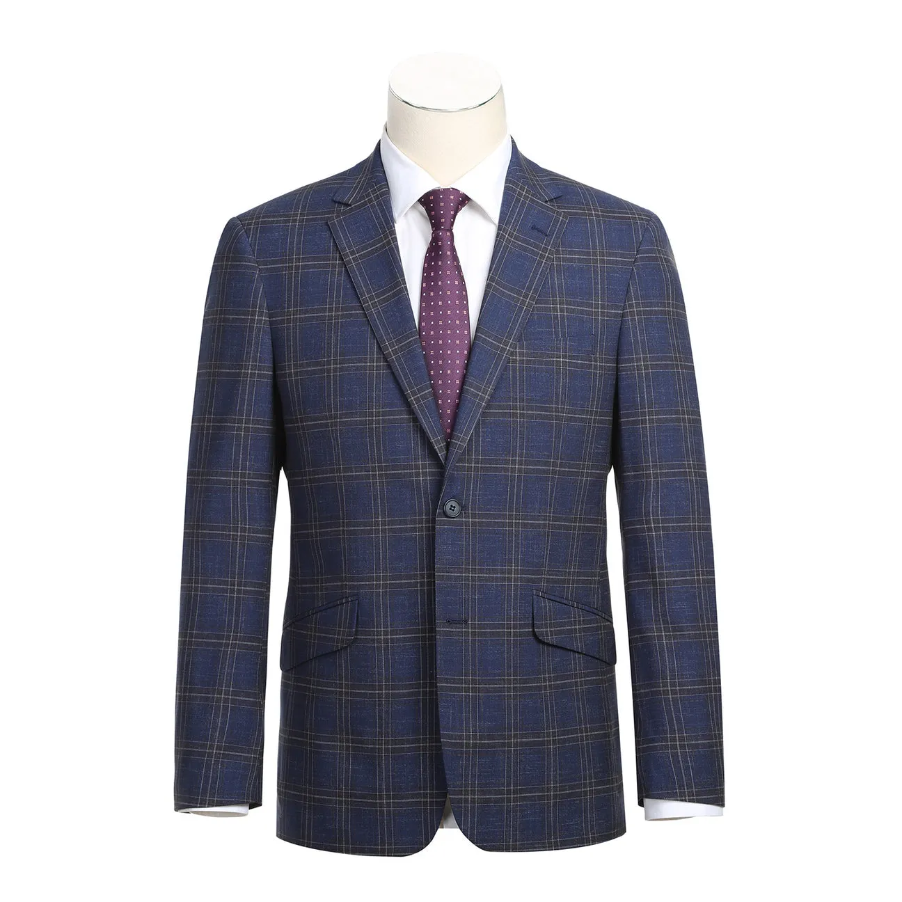 Alessandro Vitello by Renoir Slim Fit Blazer Blue 294-19 Smooth Zipper Glides MultiLayerSystem