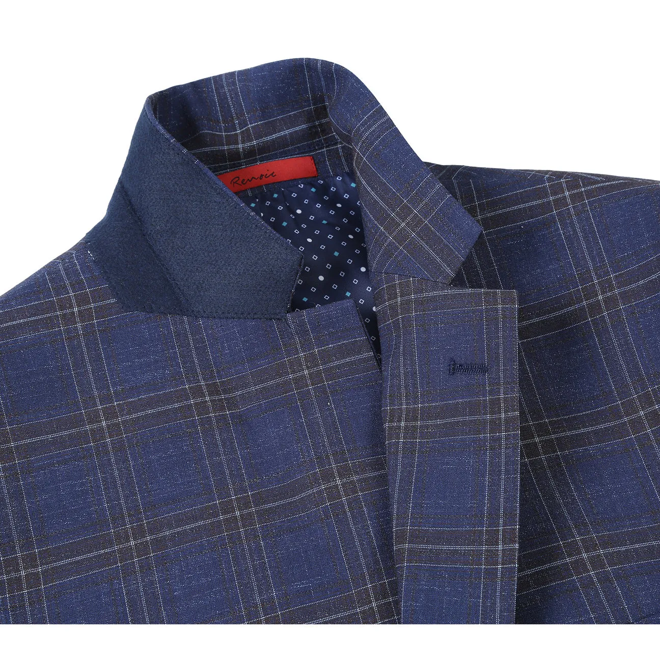 Alessandro Vitello by Renoir Slim Fit Blazer Blue 294-19 Reinforced Stitching