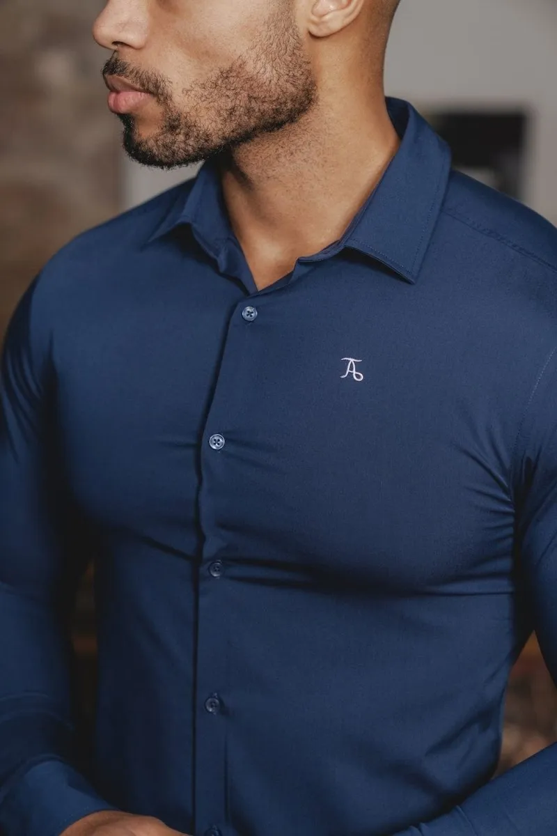 Bamboo Shirt in Navy No Chafe Edging